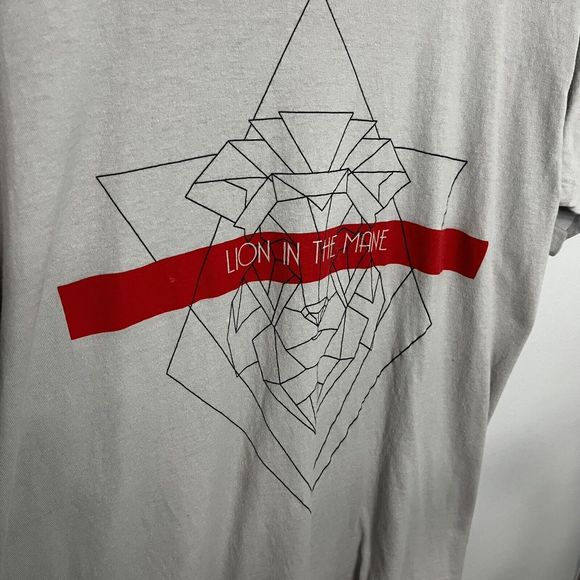 Lion In The Mane Band T Shirt Large Brooklyn New York Light Grey Very Good Cond - Picture 2 of 6